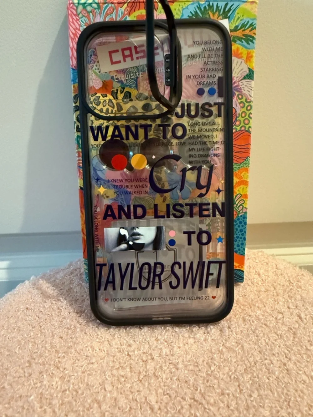 Taylor Swift Clear Graphic Phone Case - Black Trim
